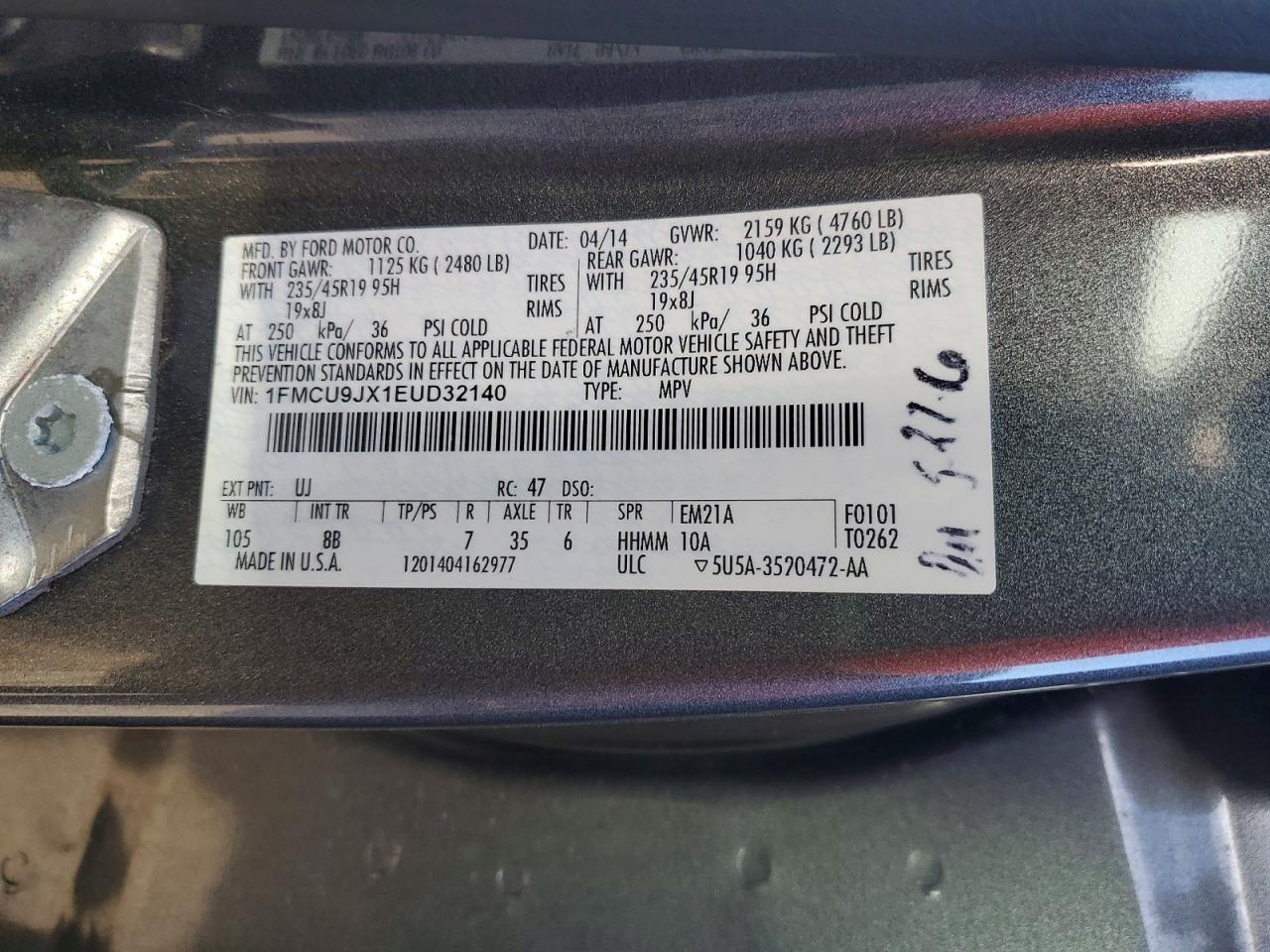 2014 FORD ESCAPE TITANIUM photo 13
