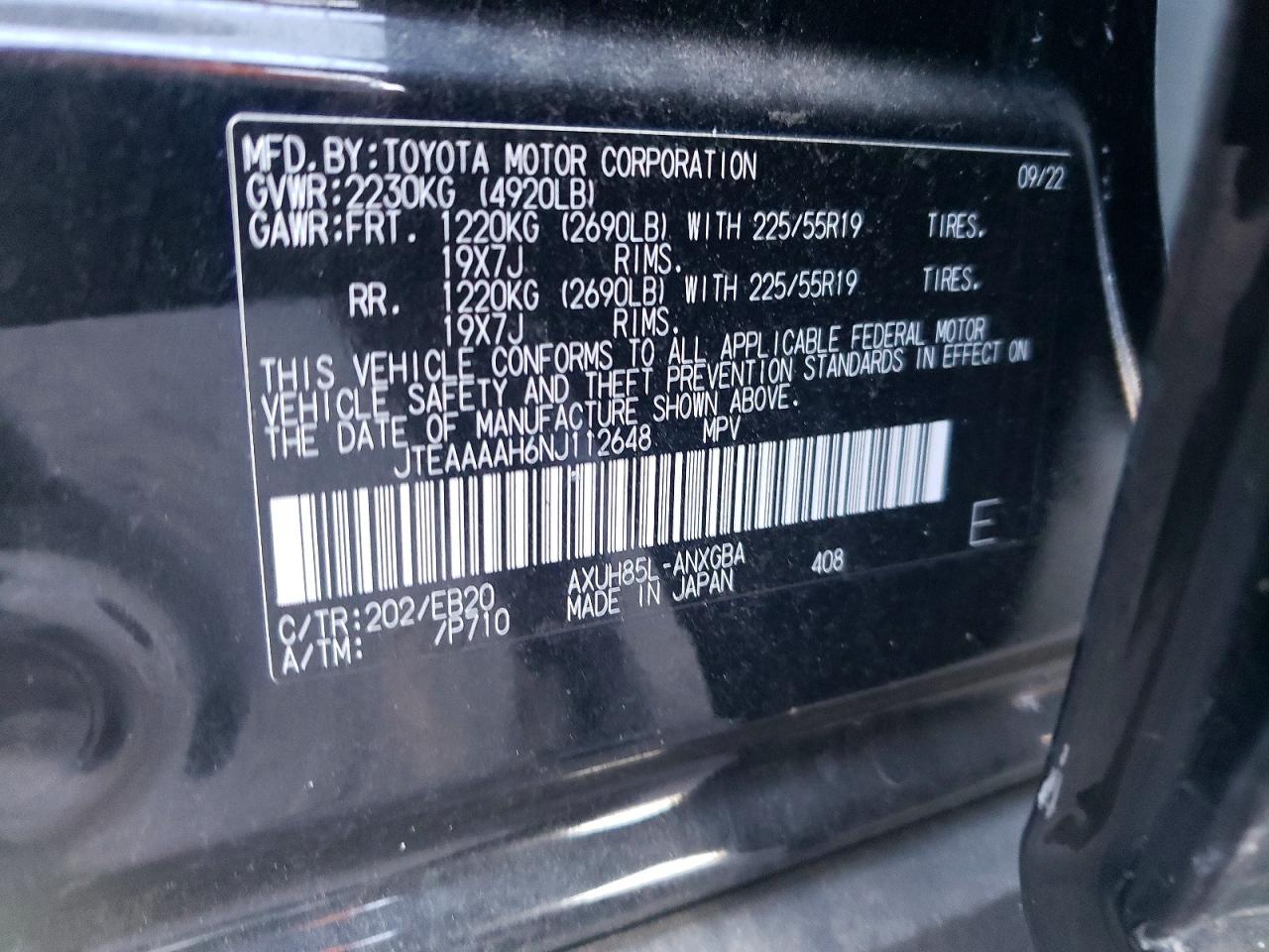 2022 TOYOTA VENZA LE photo 27