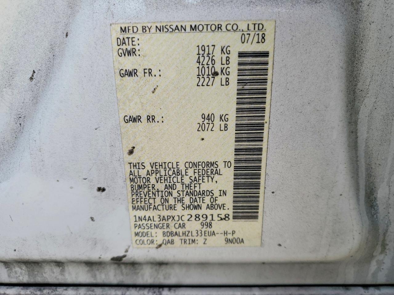 2018 NISSAN ALTIMA 2.5 SR photo 34