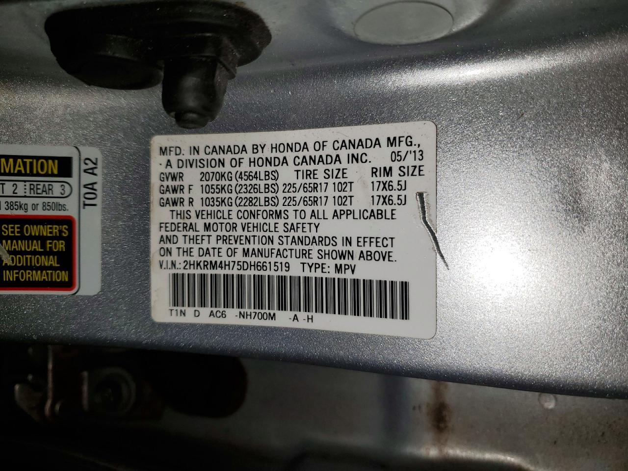 2013 HONDA CR-V EXL photo 13