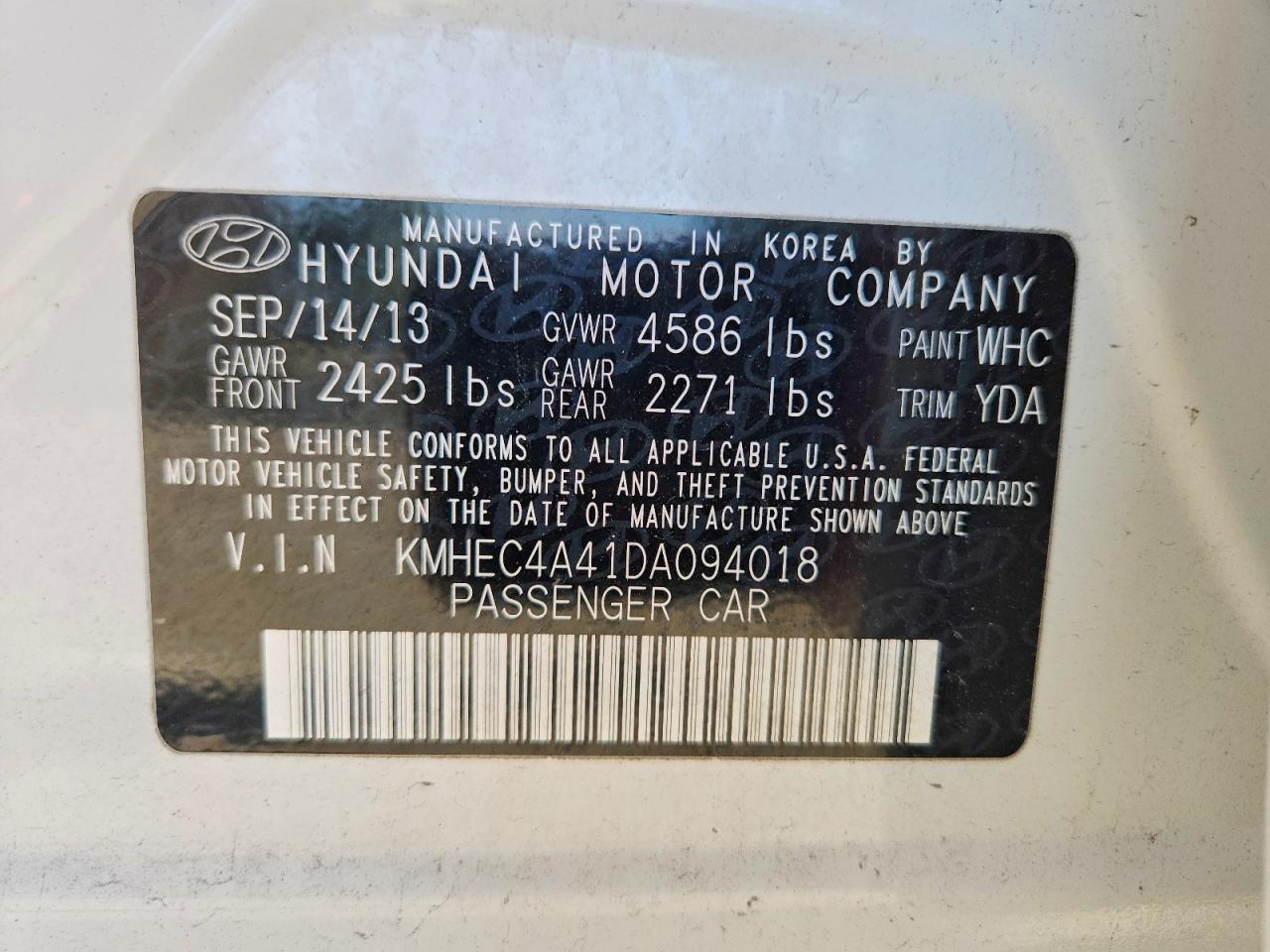 2013 HYUNDAI SONATA HYBRID photo 23