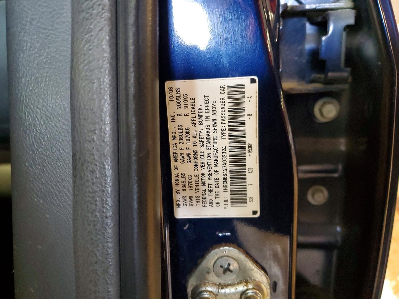 2007 HONDA ACCORD SE photo 23