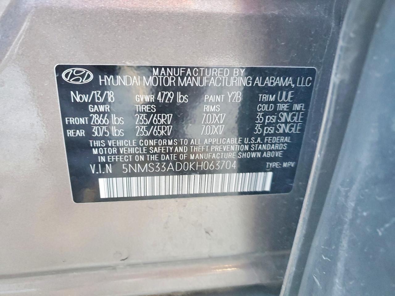 2019 HYUNDAI SANTA FE SEL photo 25