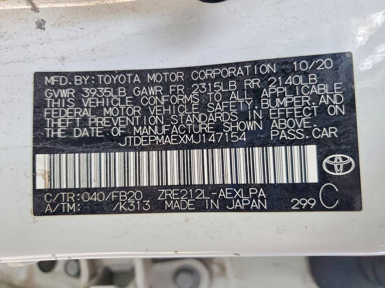 2021 TOYOTA COROLLA LE photo 23