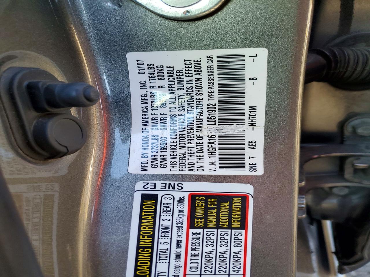 2007 HONDA CIVIC photo 25