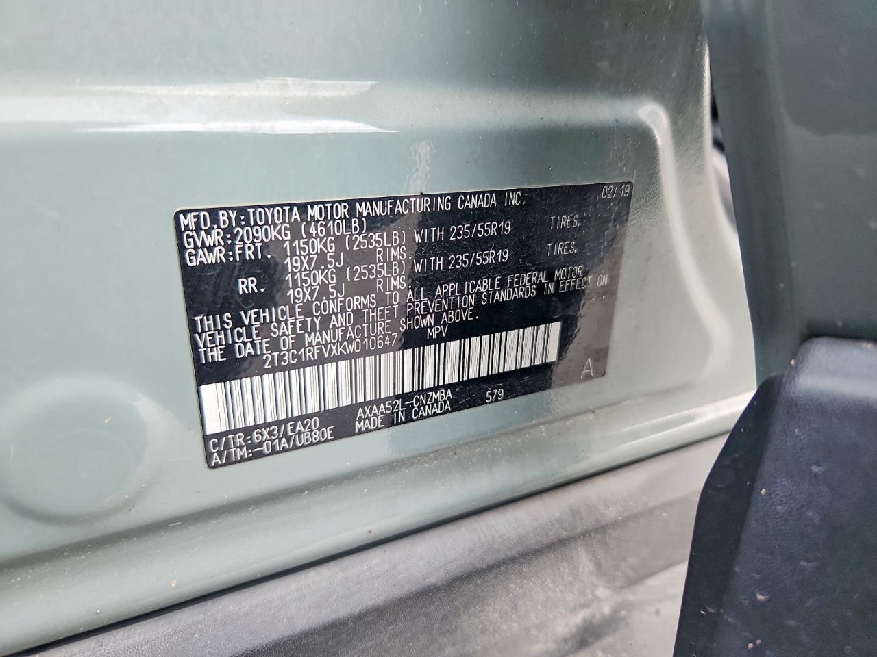 2019 TOYOTA RAV4 XLE PREMIUM photo 25