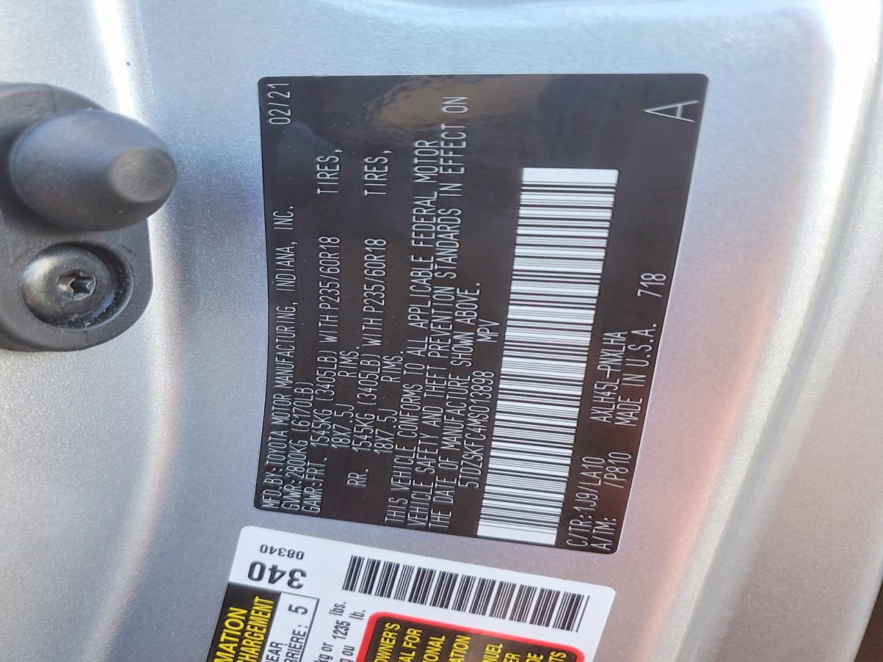 2021 TOYOTA SIENNA LIMITED photo 14