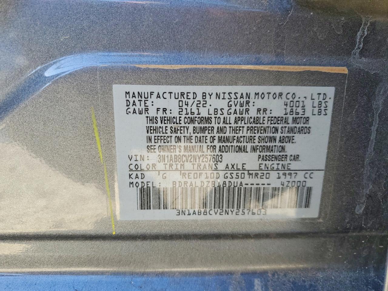 2022 NISSAN SENTRA SV photo 23