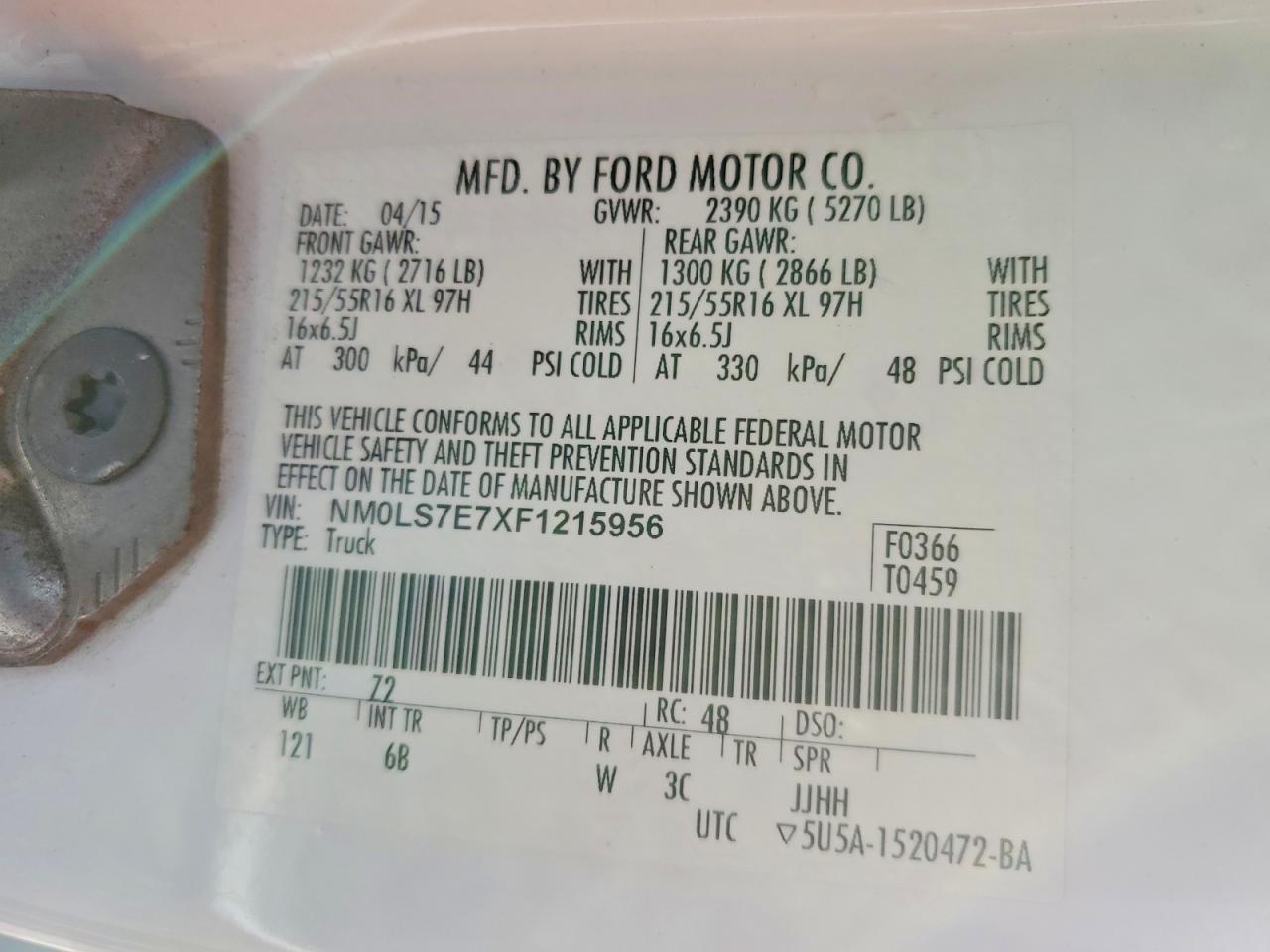 2015 FORD TRANSIT CONNECT DELIVERY VAN photo 13