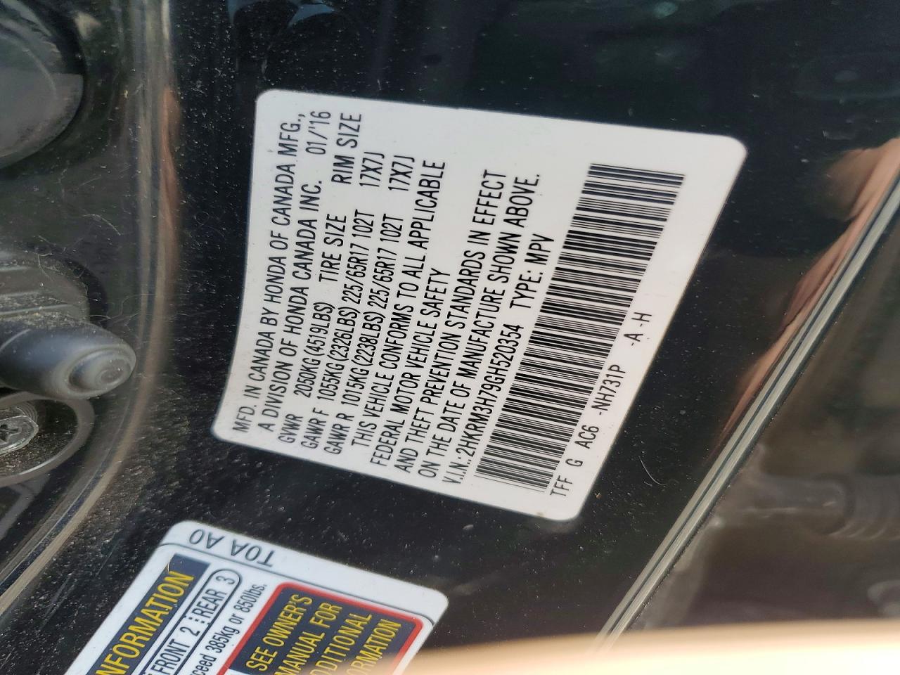 2016 HONDA CR-V EXL photo 13