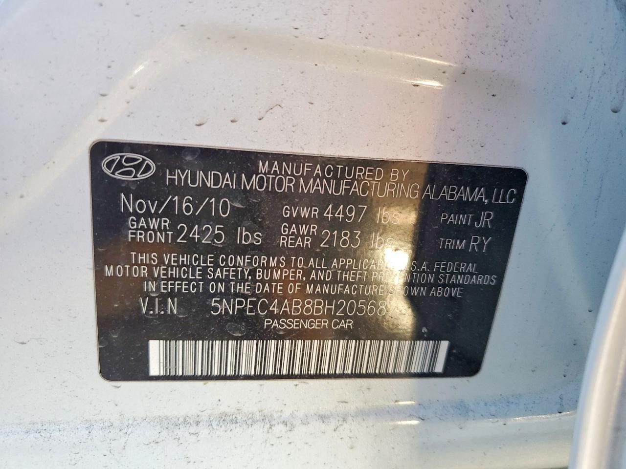 2011 HYUNDAI SONATA SE photo 34