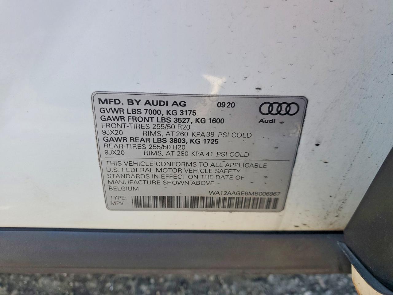 2021 AUDI E-TRON SPORTBACK PREMIUM PLUS photo 25