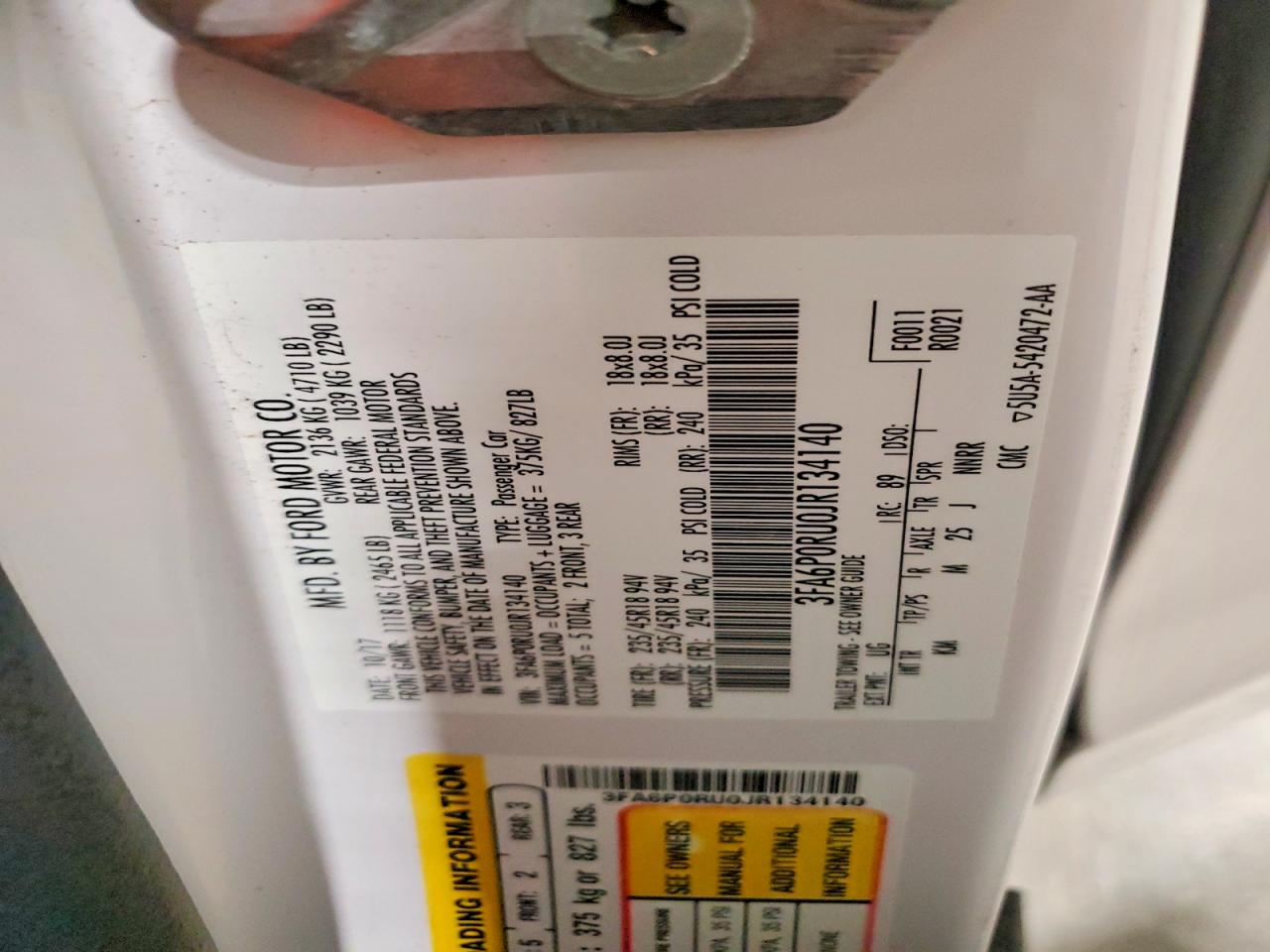 2018 FORD FUSION TITANIUM/PLATINUM HEV photo 45