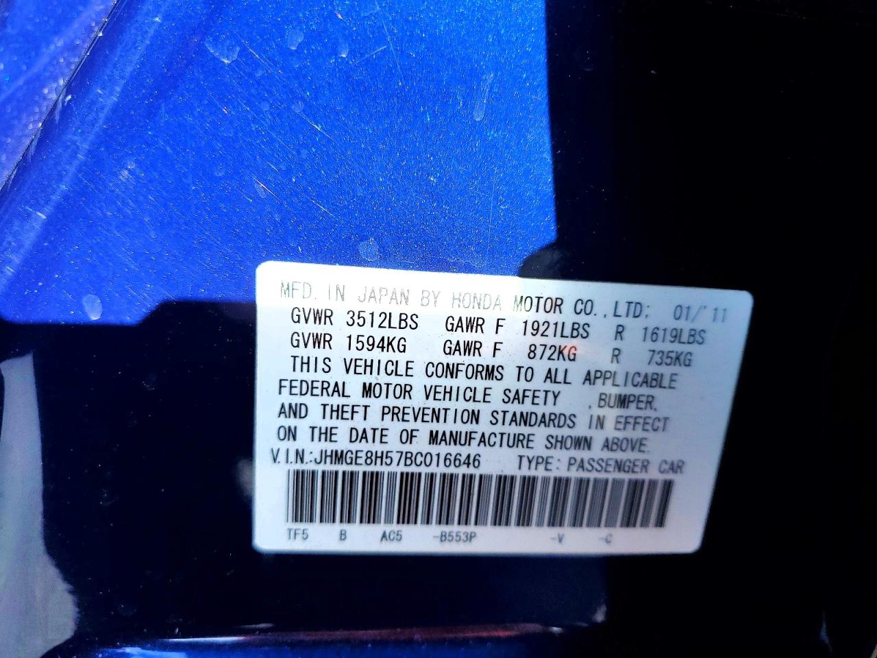 2011 HONDA FIT SPORT photo 13