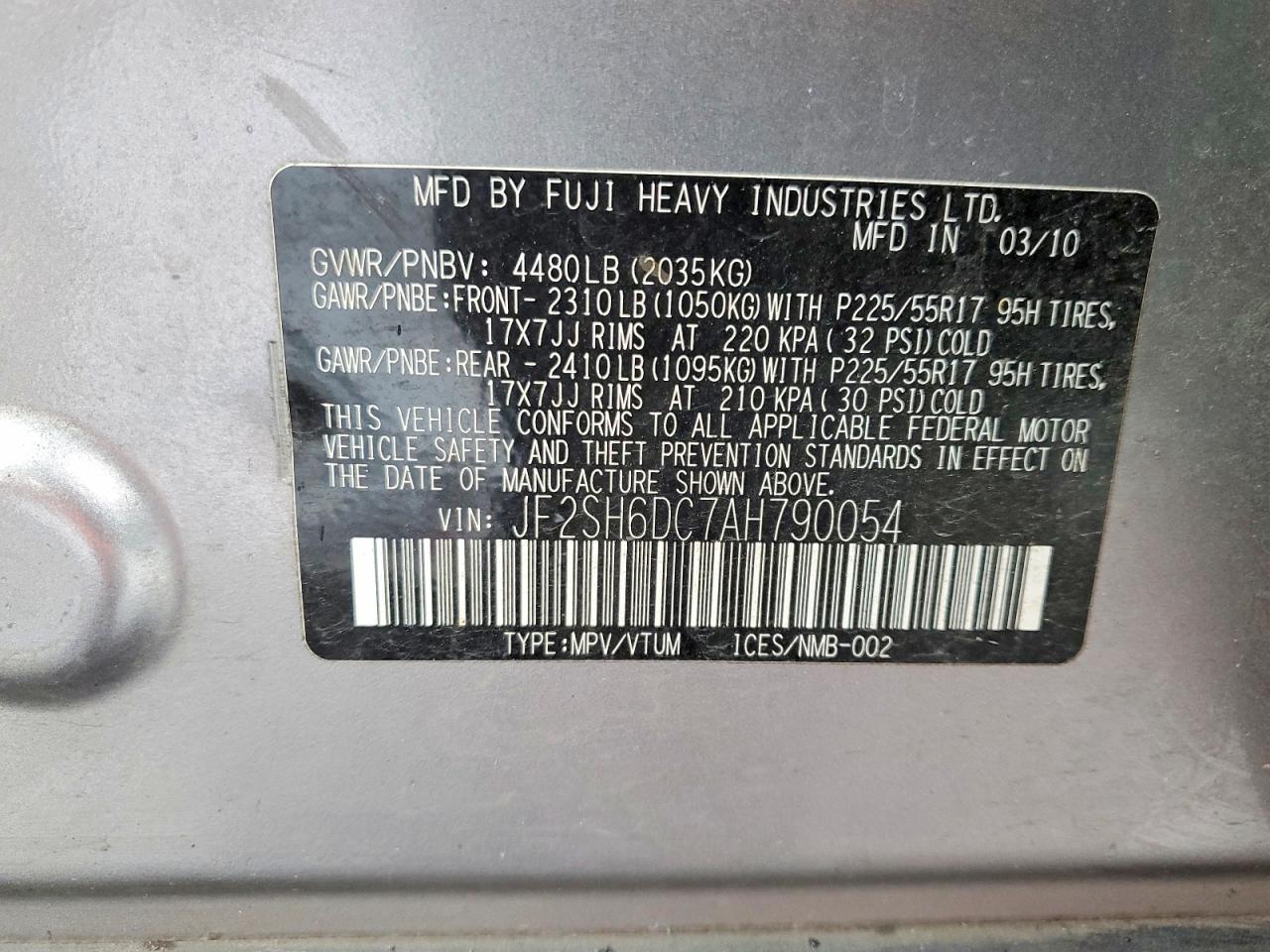 2010 SUBARU FORESTER 2.5X LIMITED photo 34