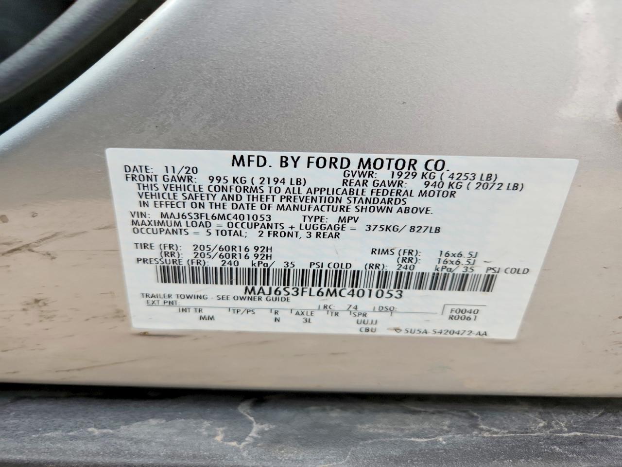 2021 FORD ECOSPORT S photo 13