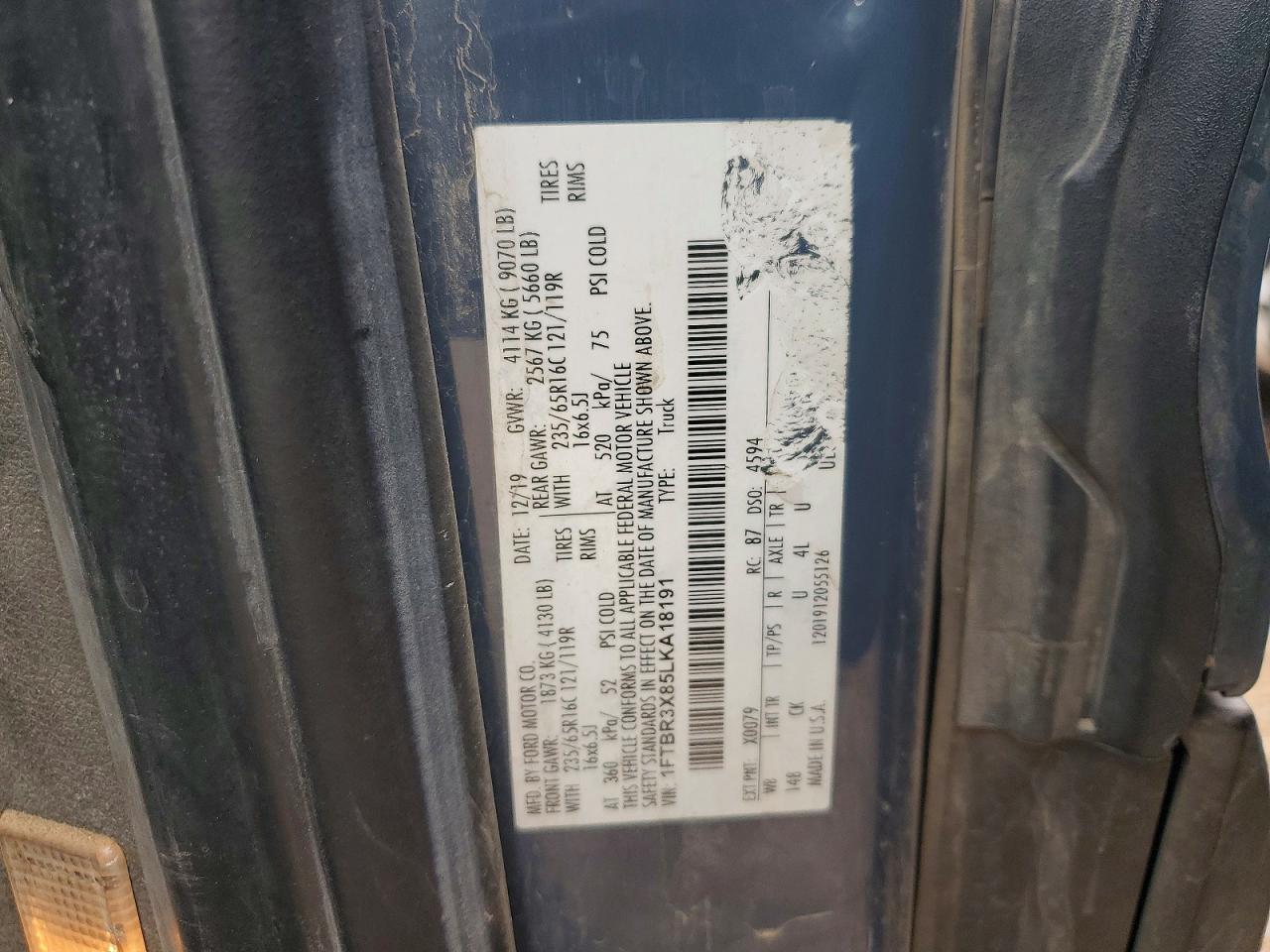 2020 FORD TRANSIT T-250 photo 14