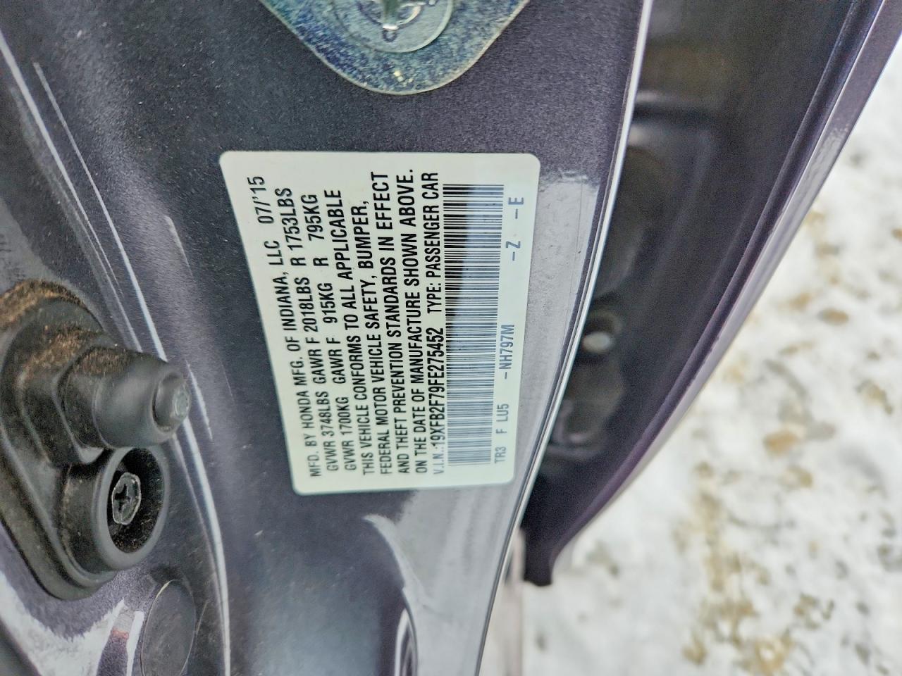 2015 HONDA CIVIC SE photo 12