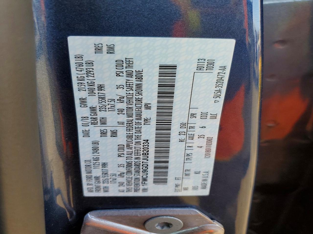 2018 FORD ESCAPE SE photo 12