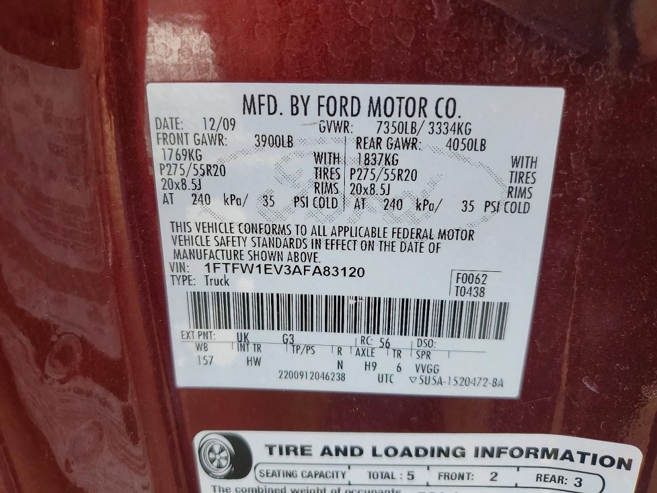 2010 FORD F150 SUPERCREW photo 23
