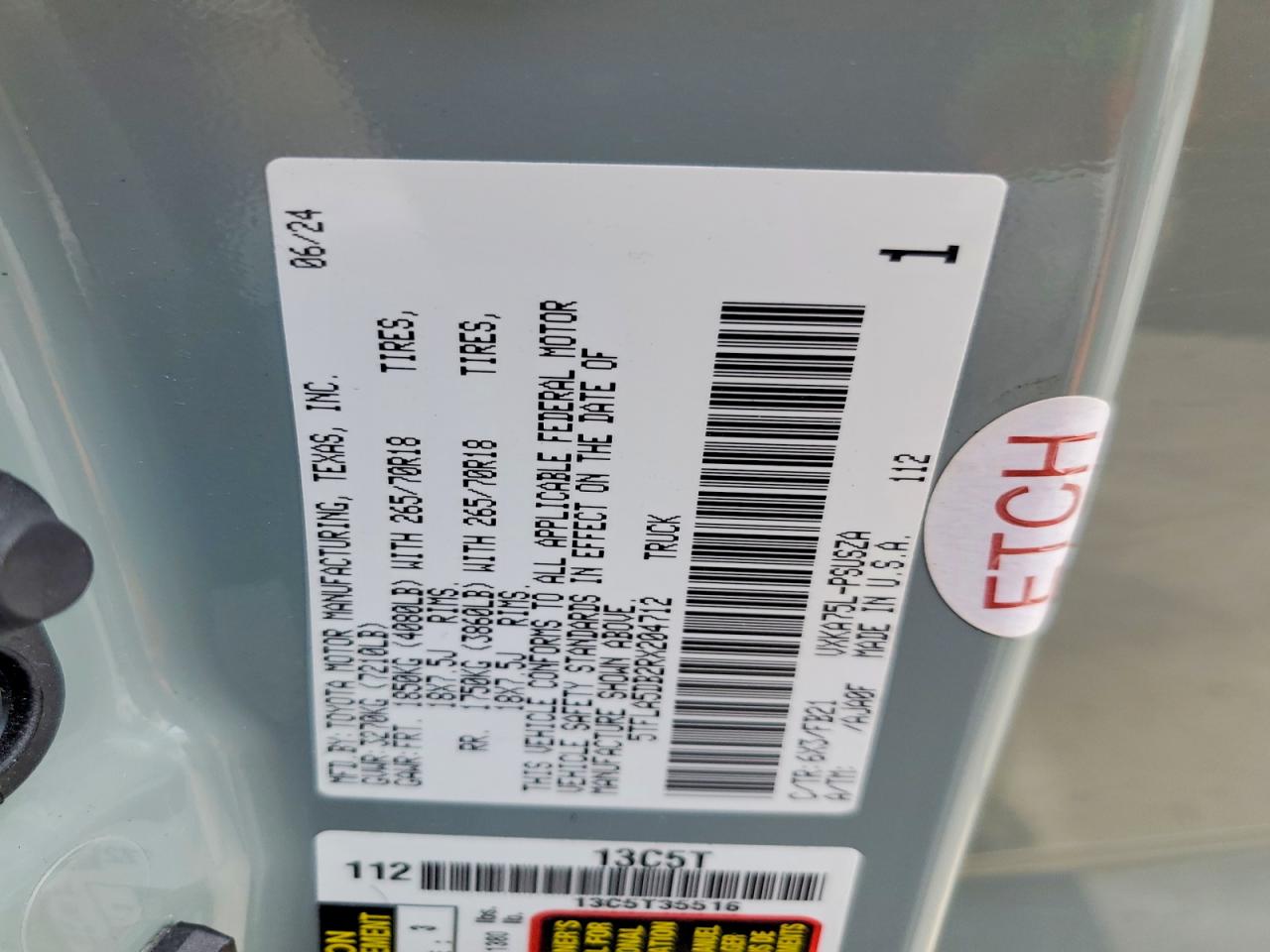 2024 TOYOTA TUNDRA SR5 photo 12