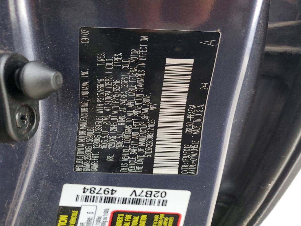 2008 TOYOTA SIENNA LE 7-PASSENGER photo 25