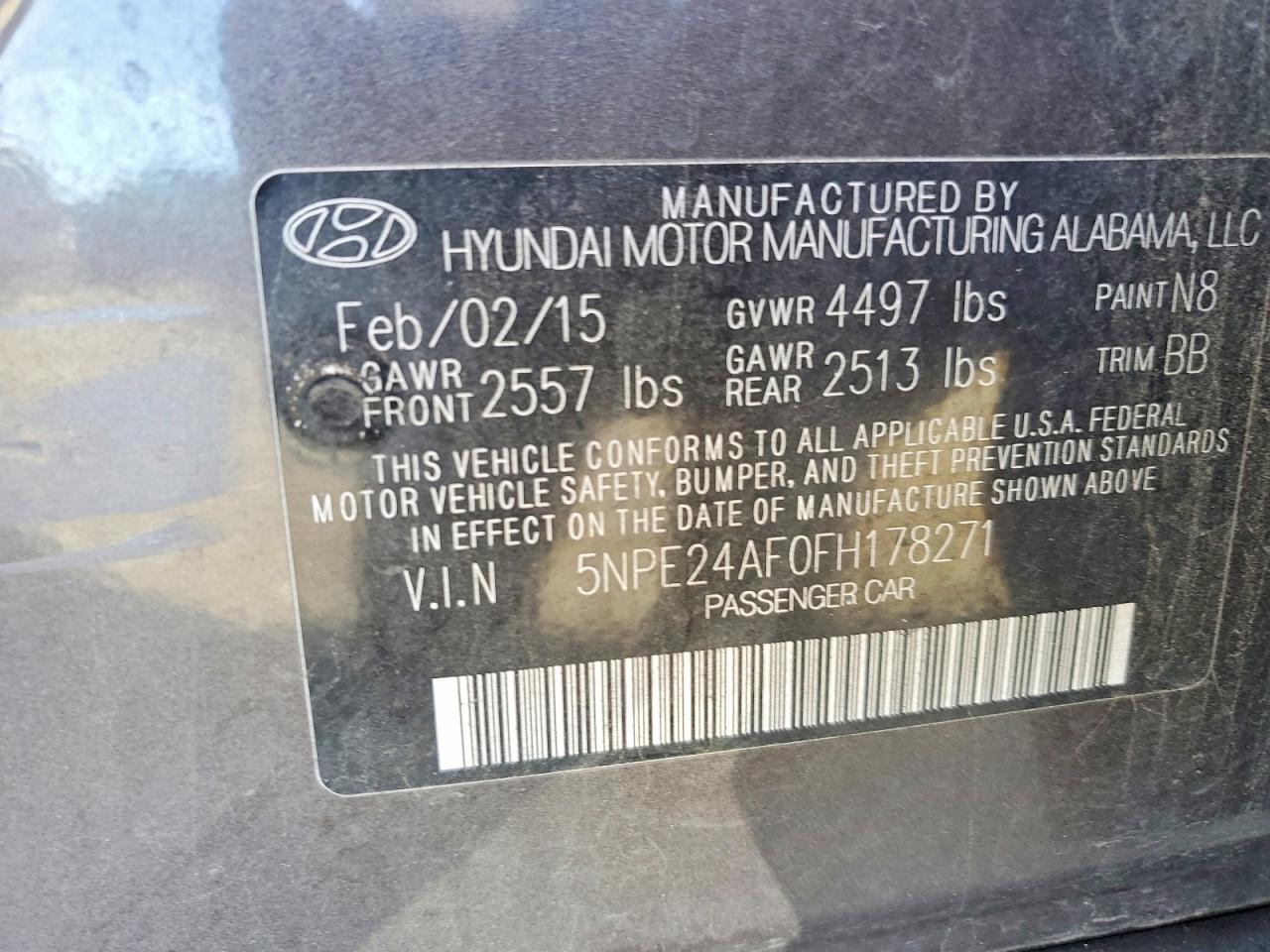 2015 HYUNDAI SONATA SE photo 34