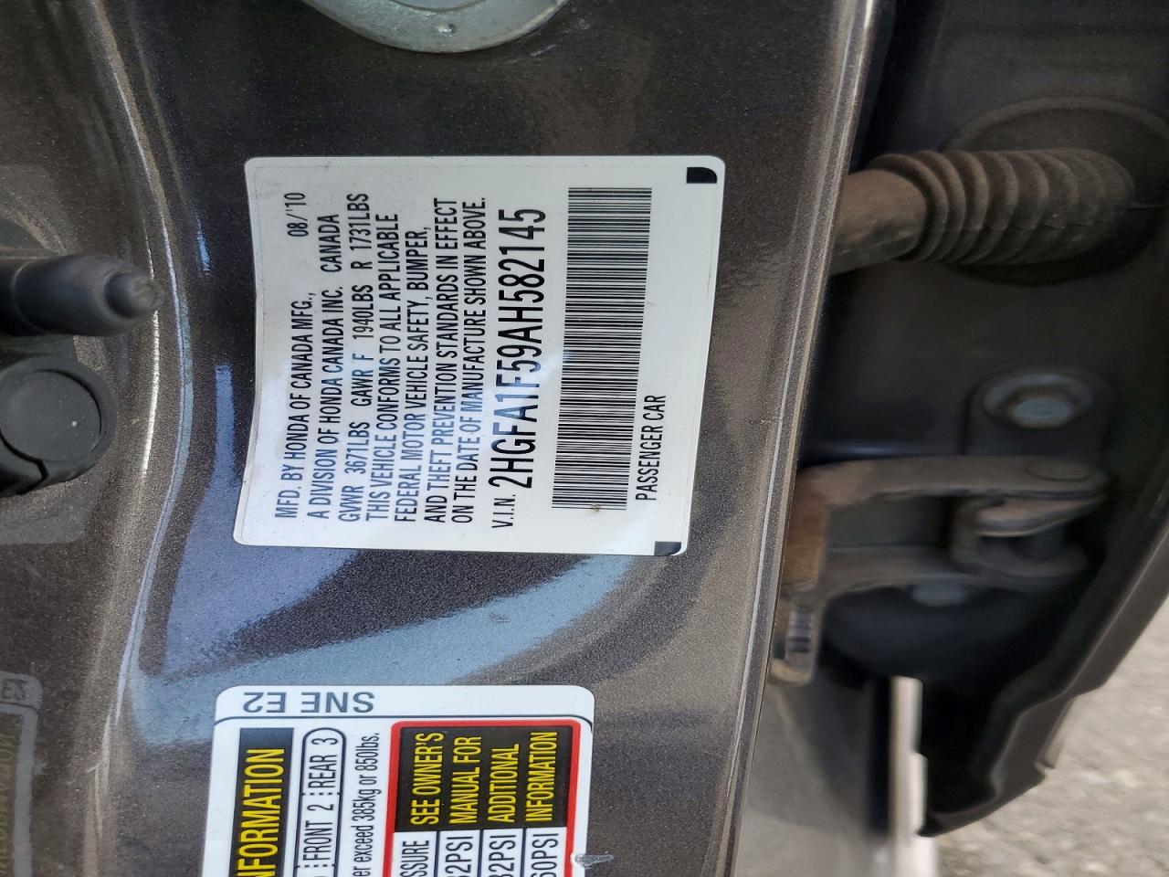 2010 HONDA CIVIC LX photo 23