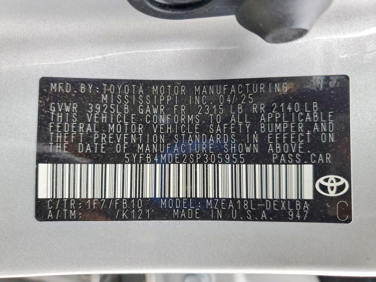 2025 TOYOTA COROLLA LE photo 25