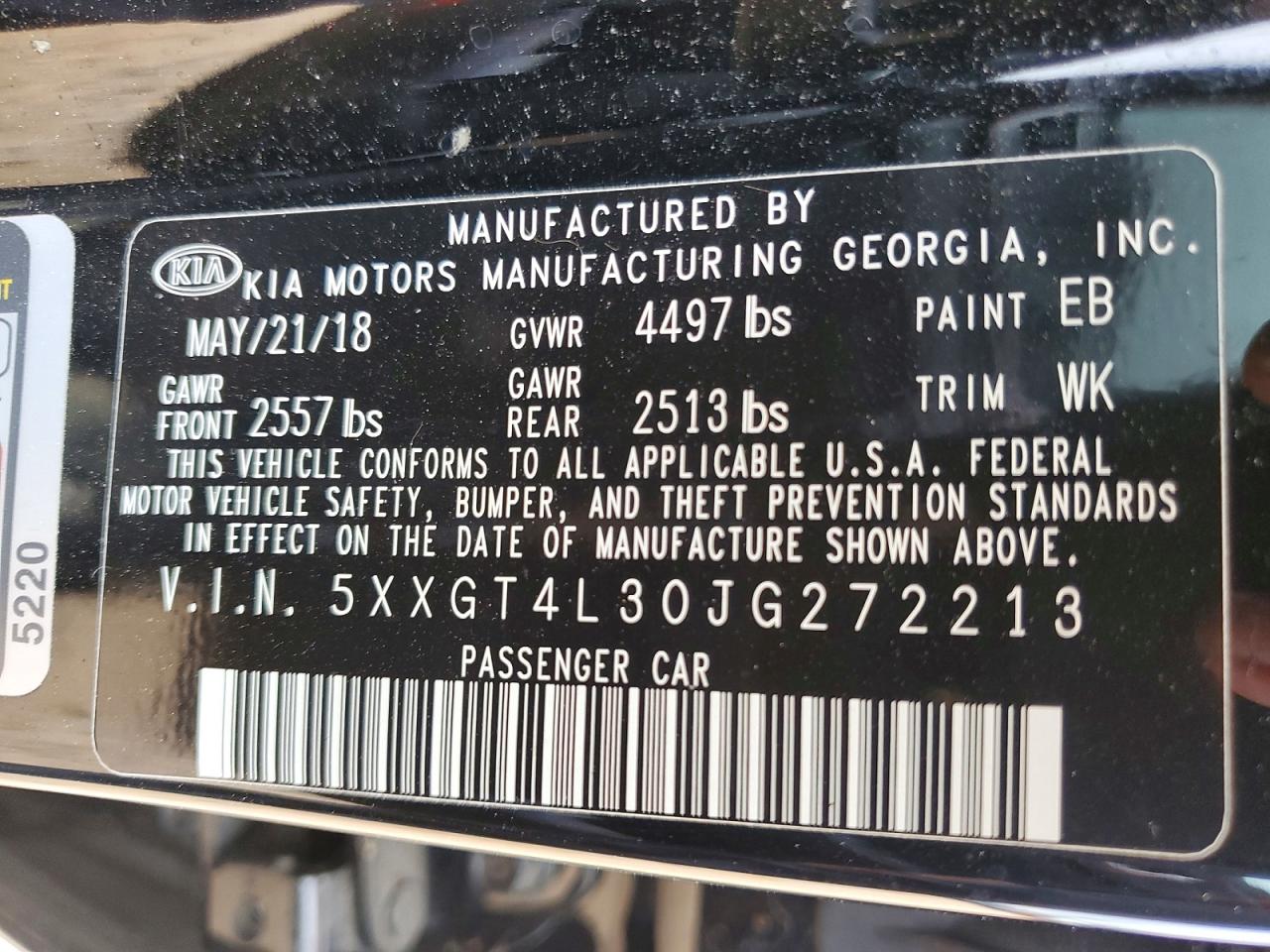 2018 KIA OPTIMA LX photo 13