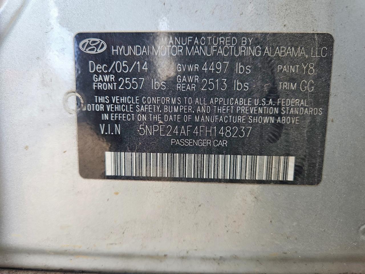 2015 HYUNDAI SONATA SE photo 45