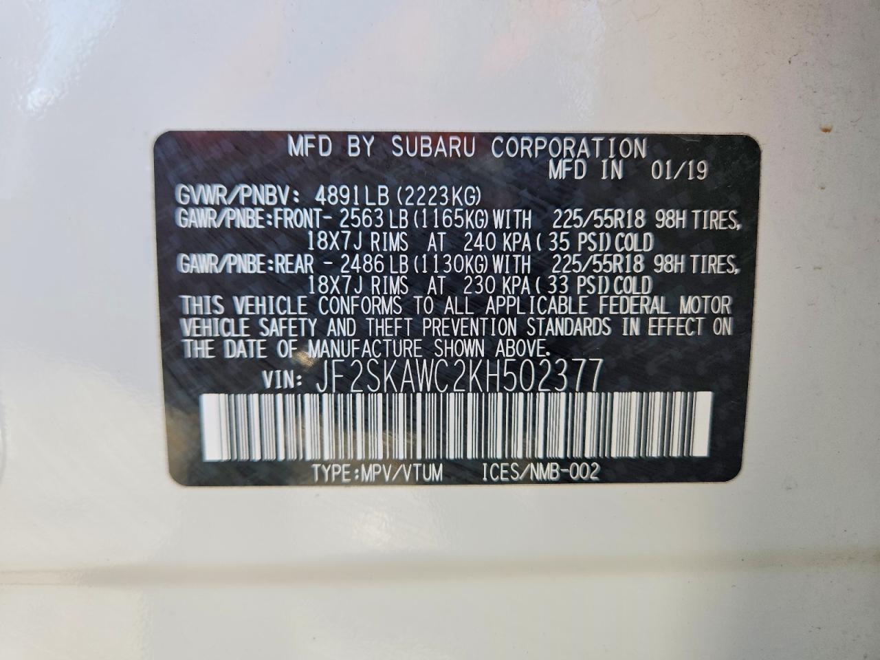 2019 SUBARU FORESTER TOURING photo 13