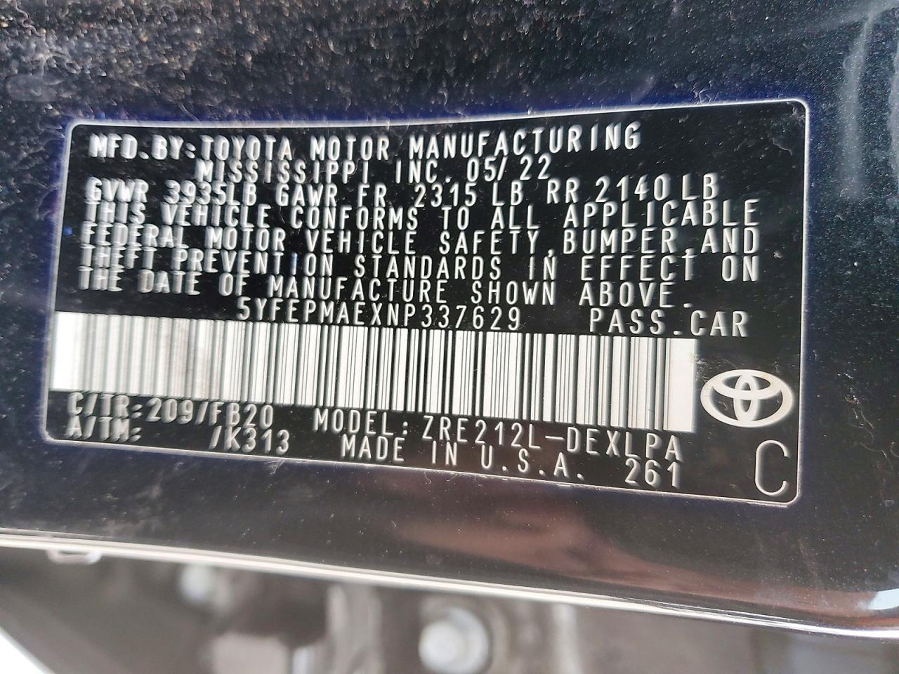2022 TOYOTA COROLLA LE photo 13