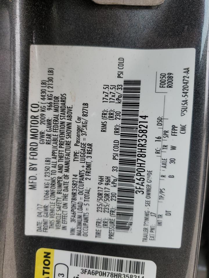 2017 FORD FUSION SE photo 23