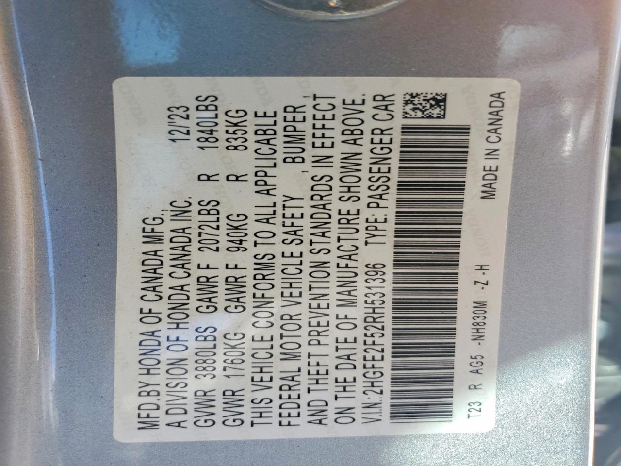 2024 HONDA CIVIC SPORT photo 25