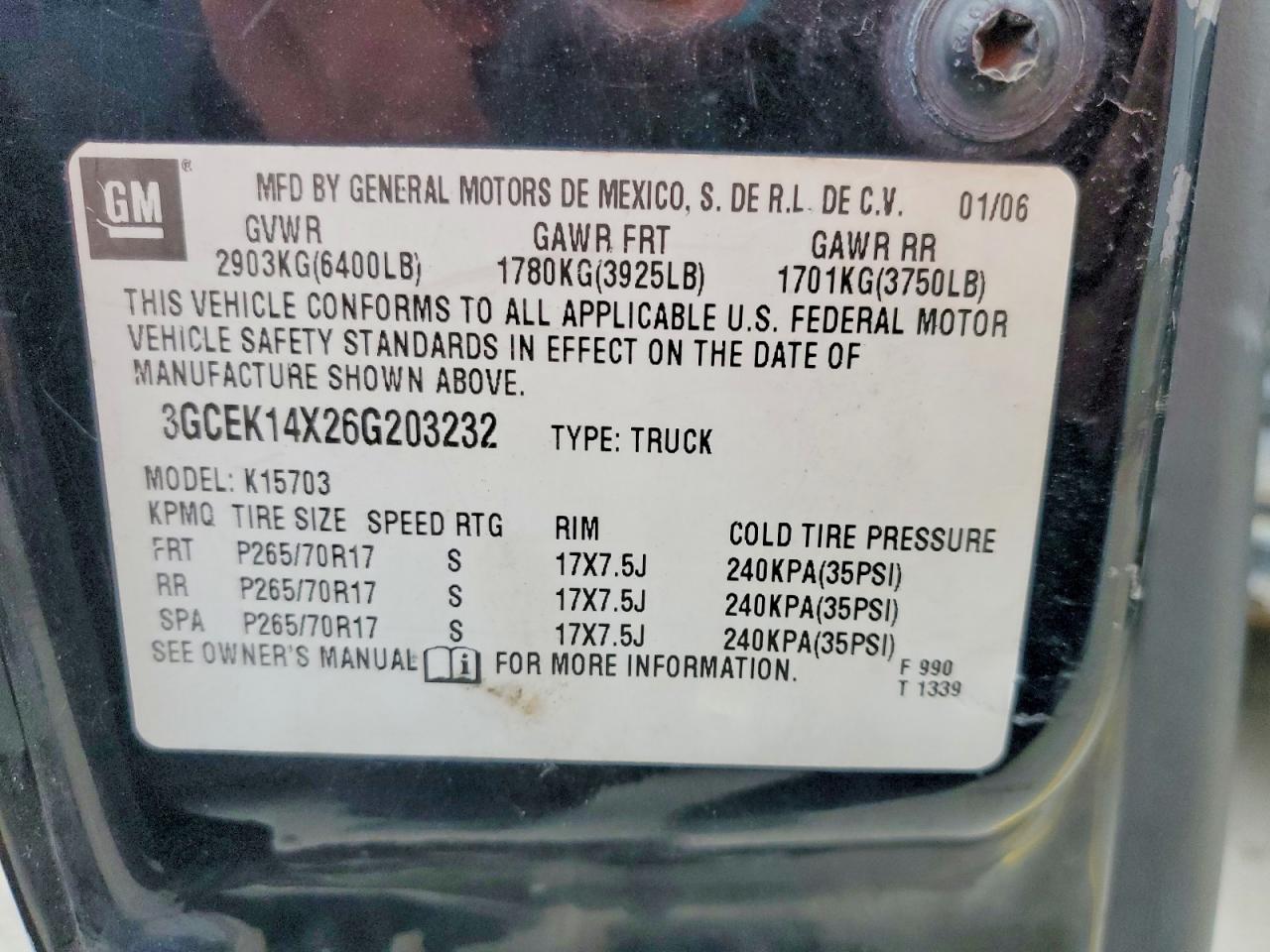 2006 CHEVROLET SILVERADO K1500 photo 12
