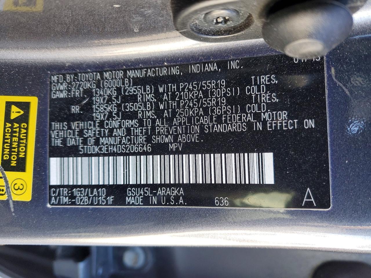 2013 TOYOTA HIGHLANDER LIMITED photo 13