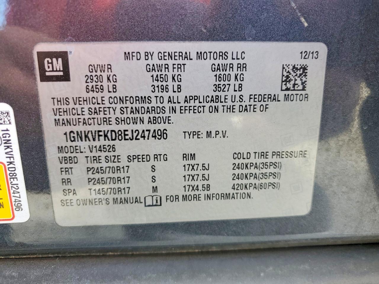 2014 CHEVROLET TRAVERSE LS photo 37