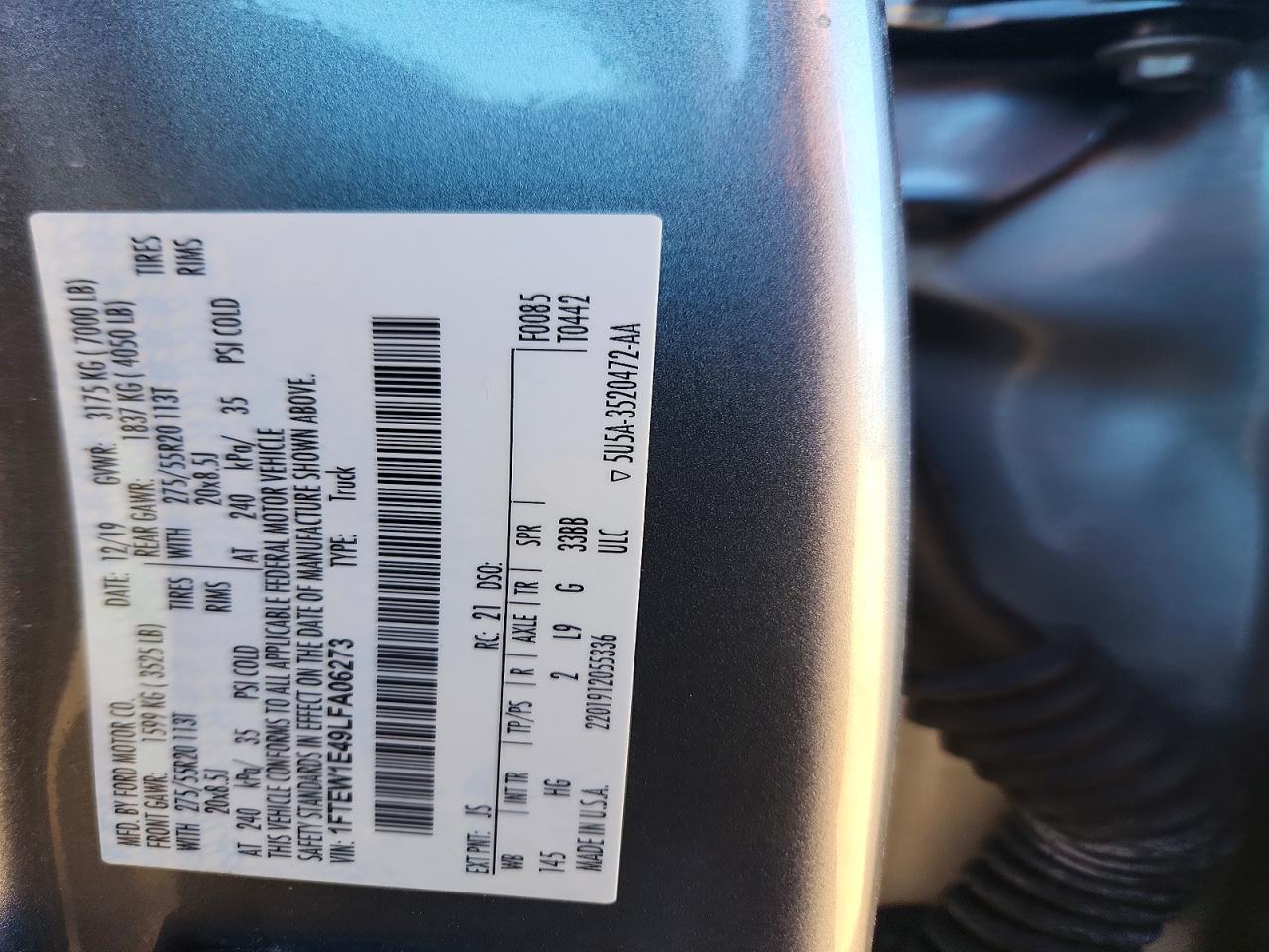 2020 FORD F150 SUPERCREW photo 34