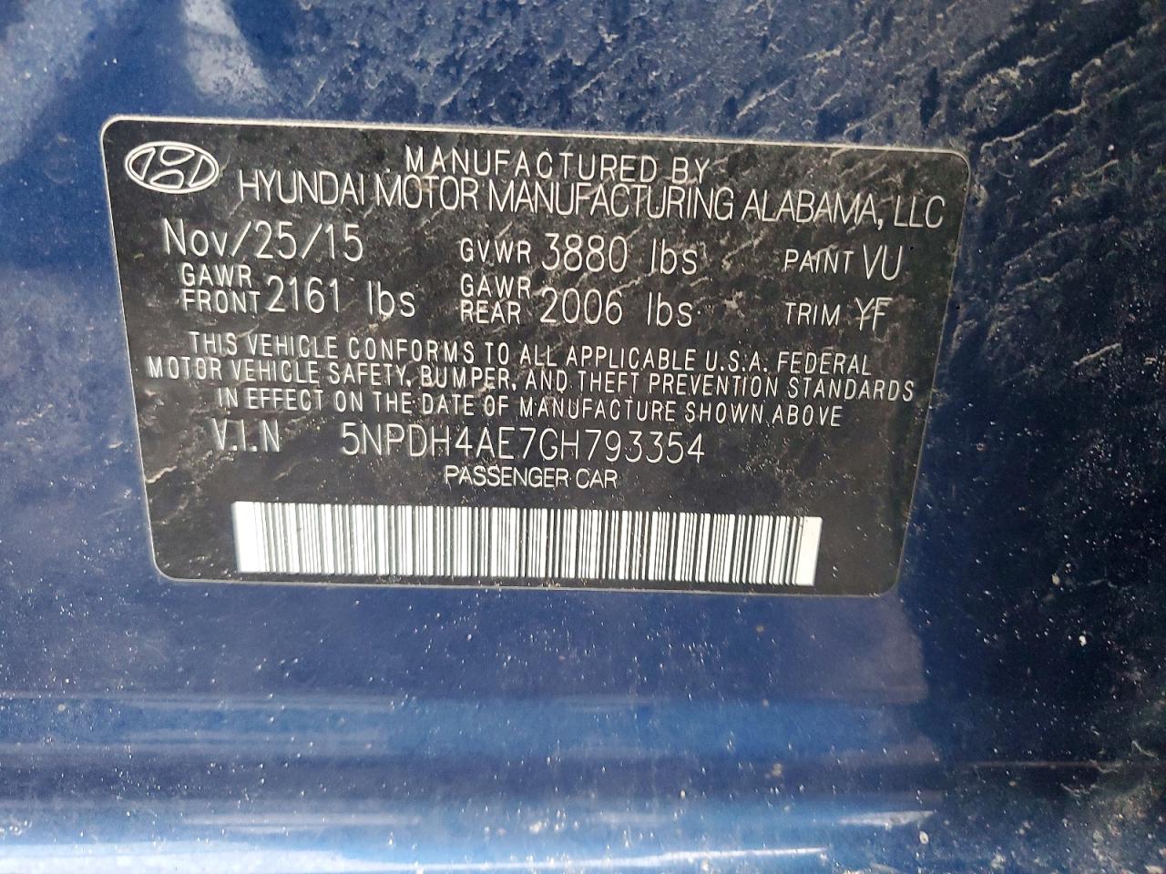 2016 HYUNDAI ELANTRA SE photo 12