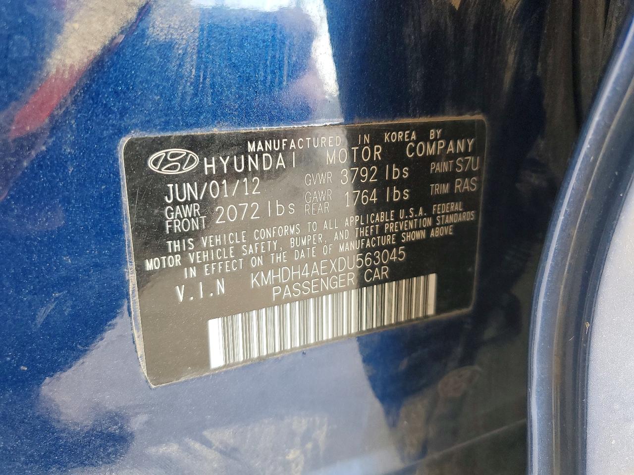 2013 HYUNDAI ELANTRA GLS photo 12