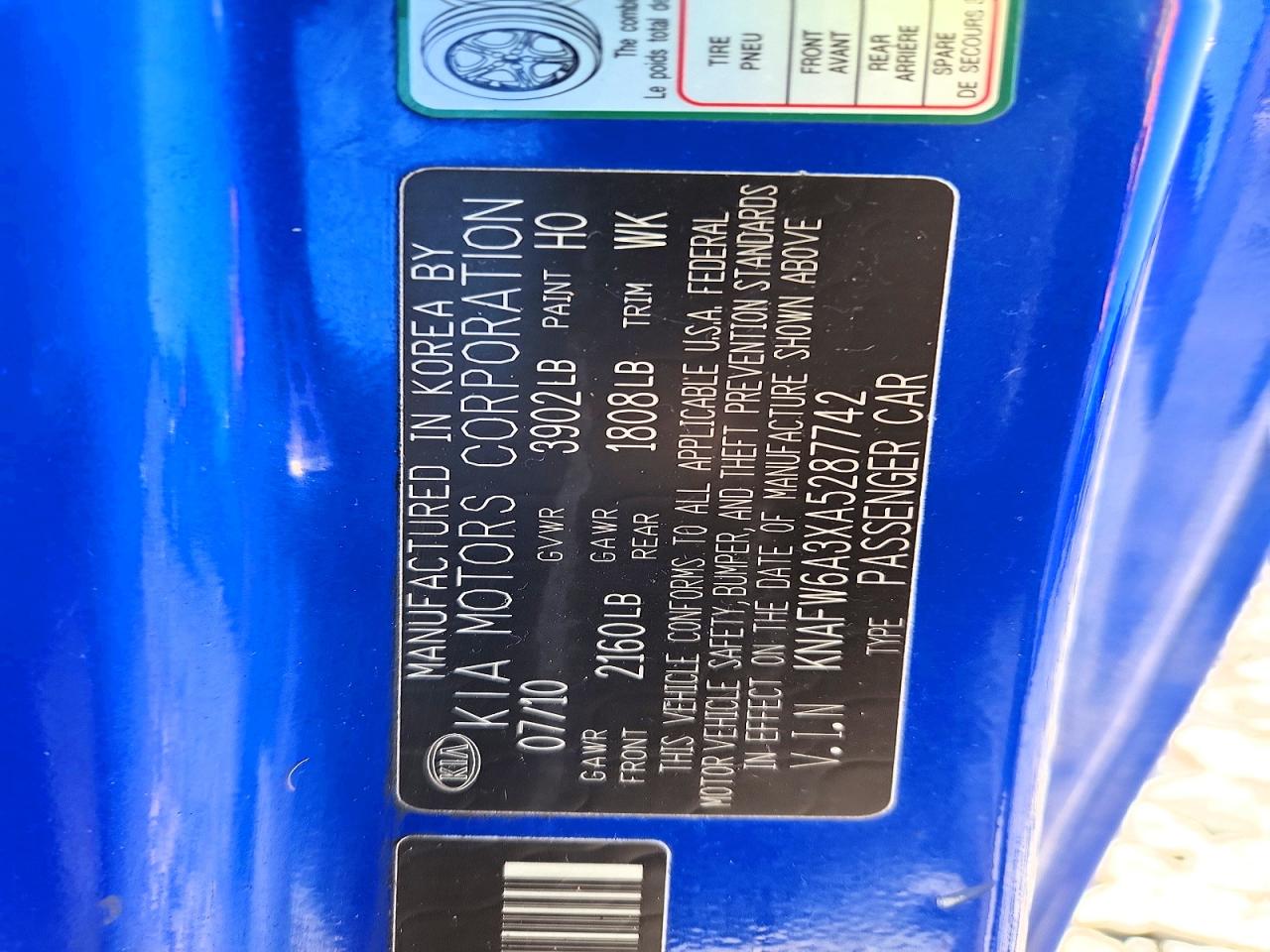 2010 KIA FORTE SX photo 23