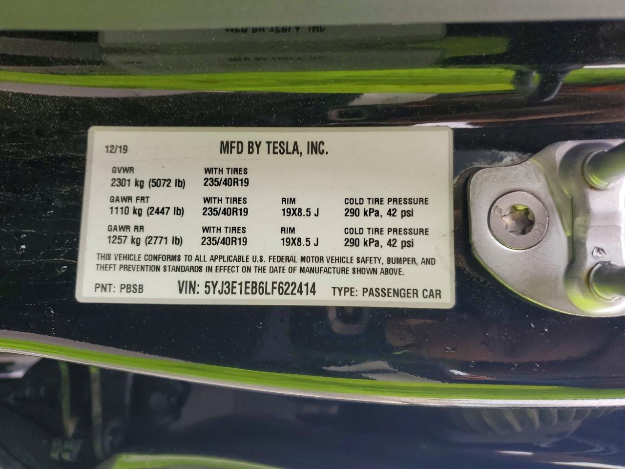 2020 TESLA MODEL 3 photo 12