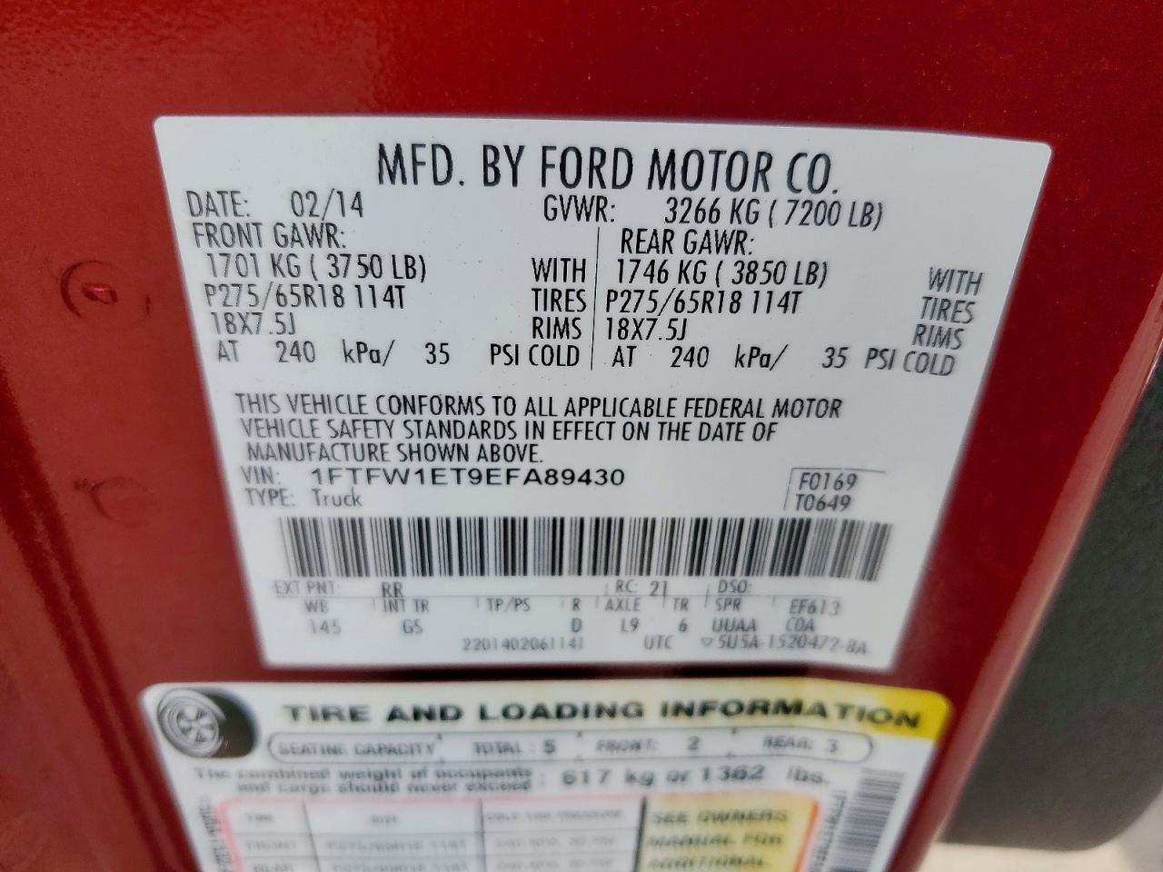 2014 FORD F150 SUPERCREW photo 12
