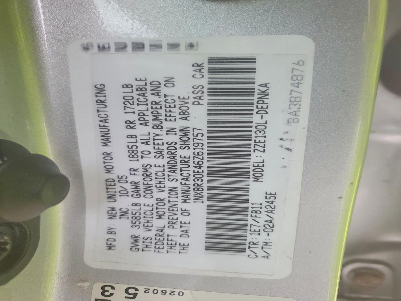 2006 TOYOTA COROLLA CE photo 12