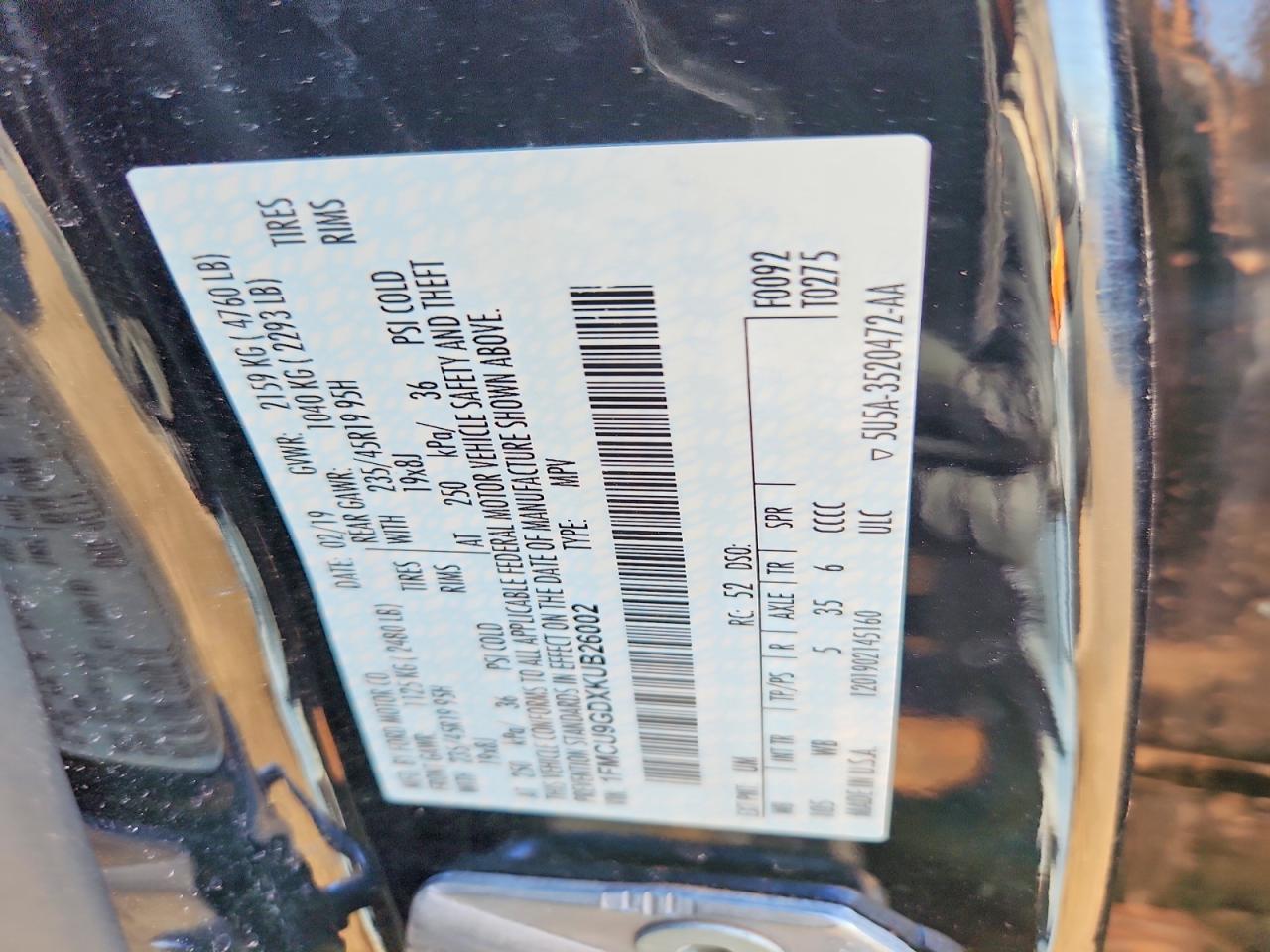 2019 FORD ESCAPE SE photo 12