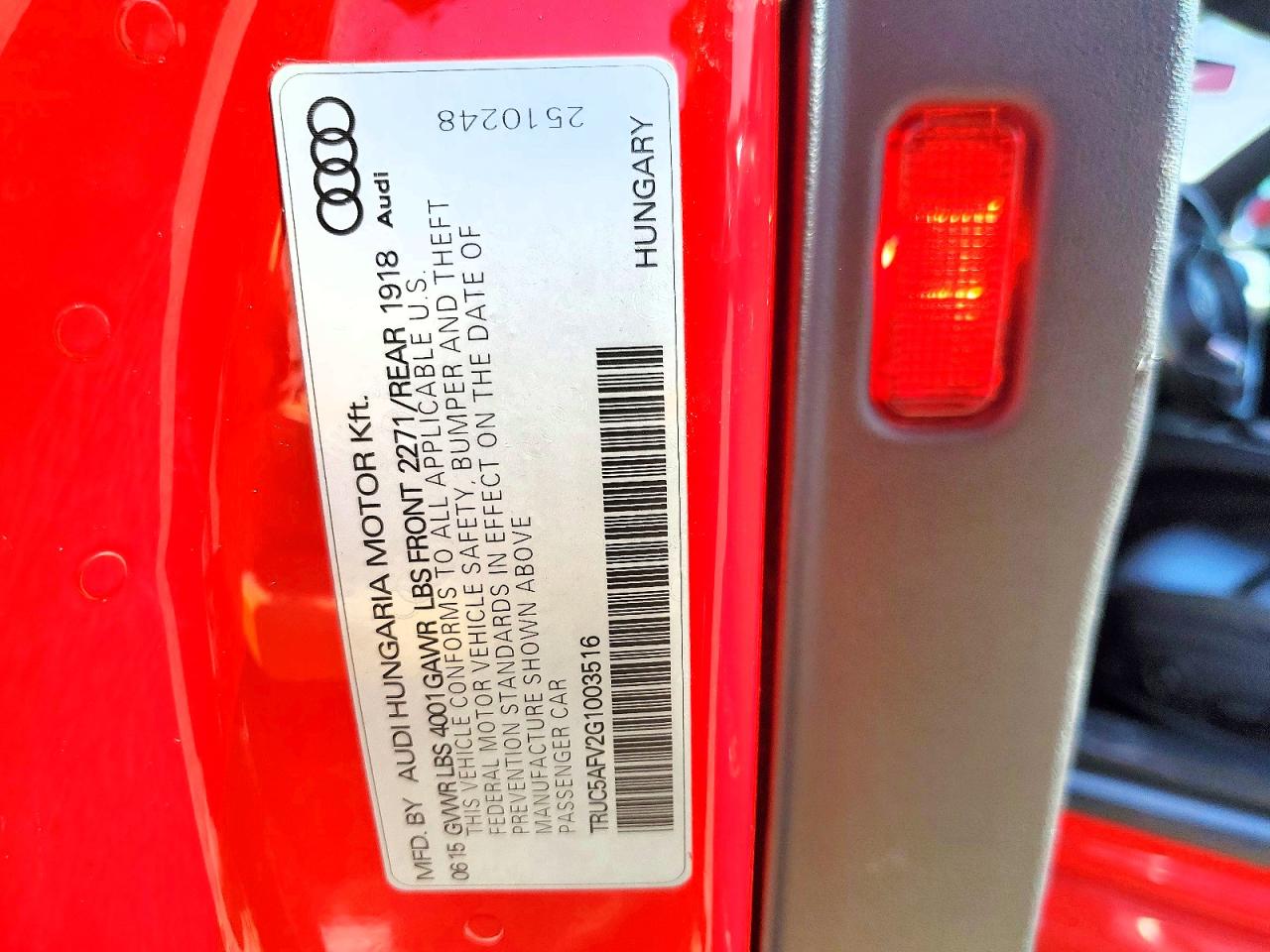 2016 AUDI TT photo 13