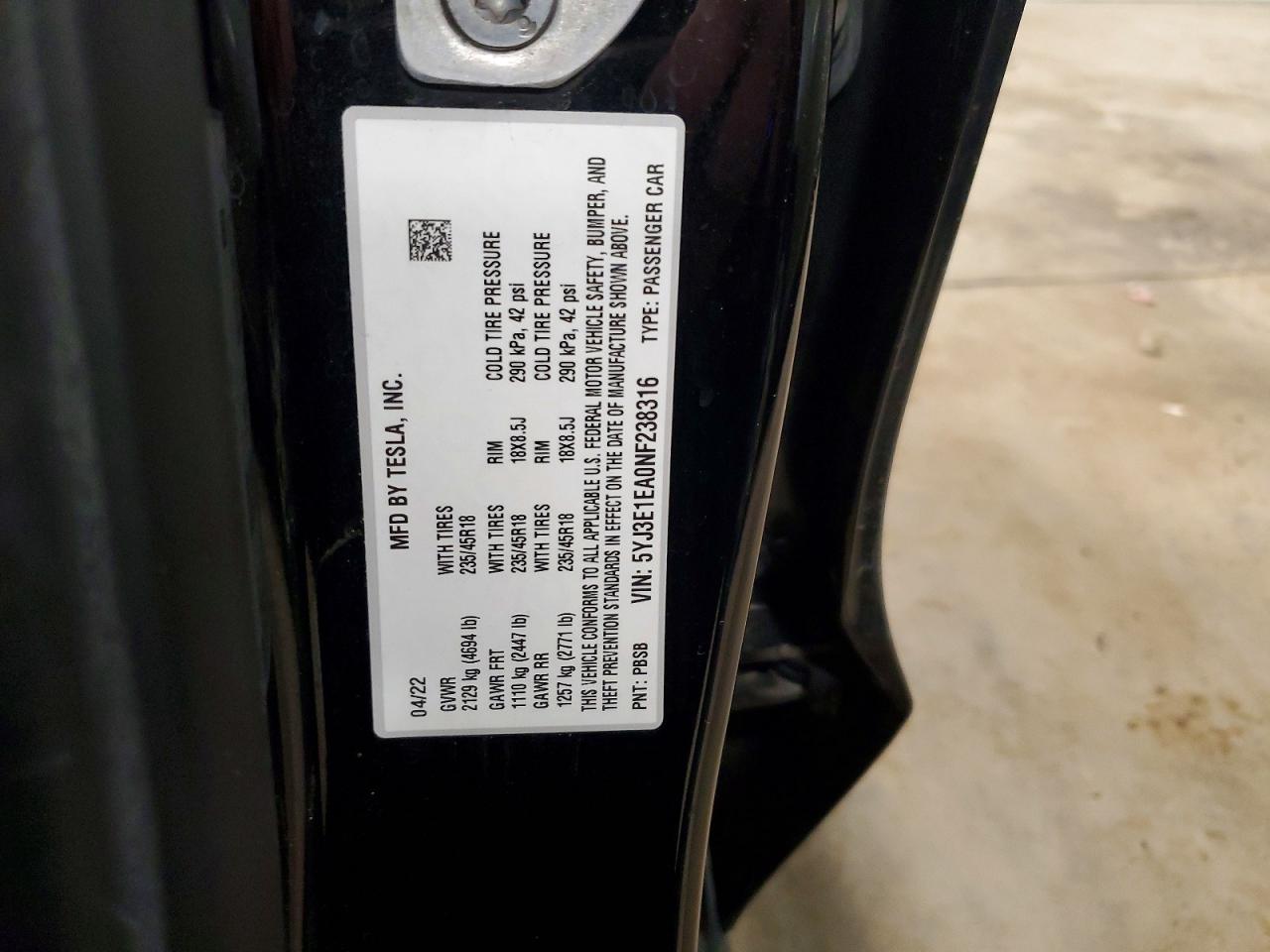2022 TESLA MODEL 3 photo 23