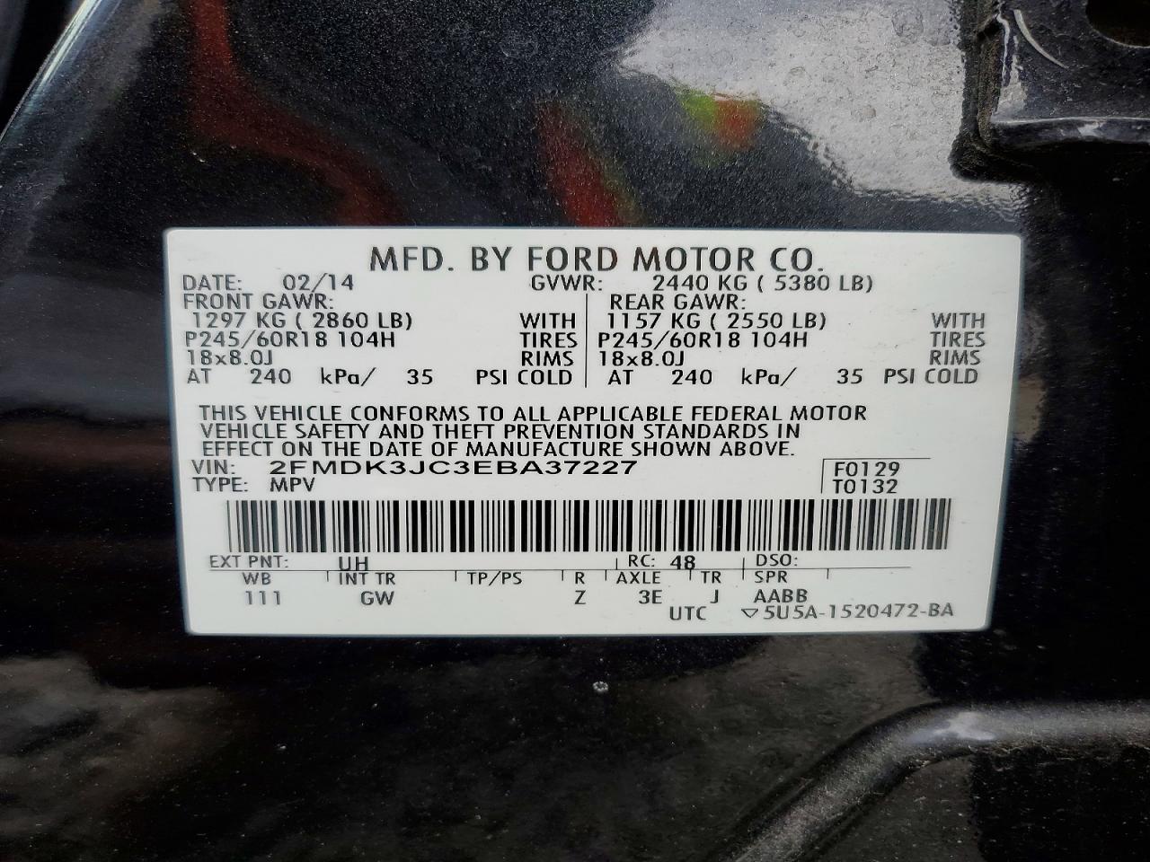 2014 FORD EDGE SEL photo 13