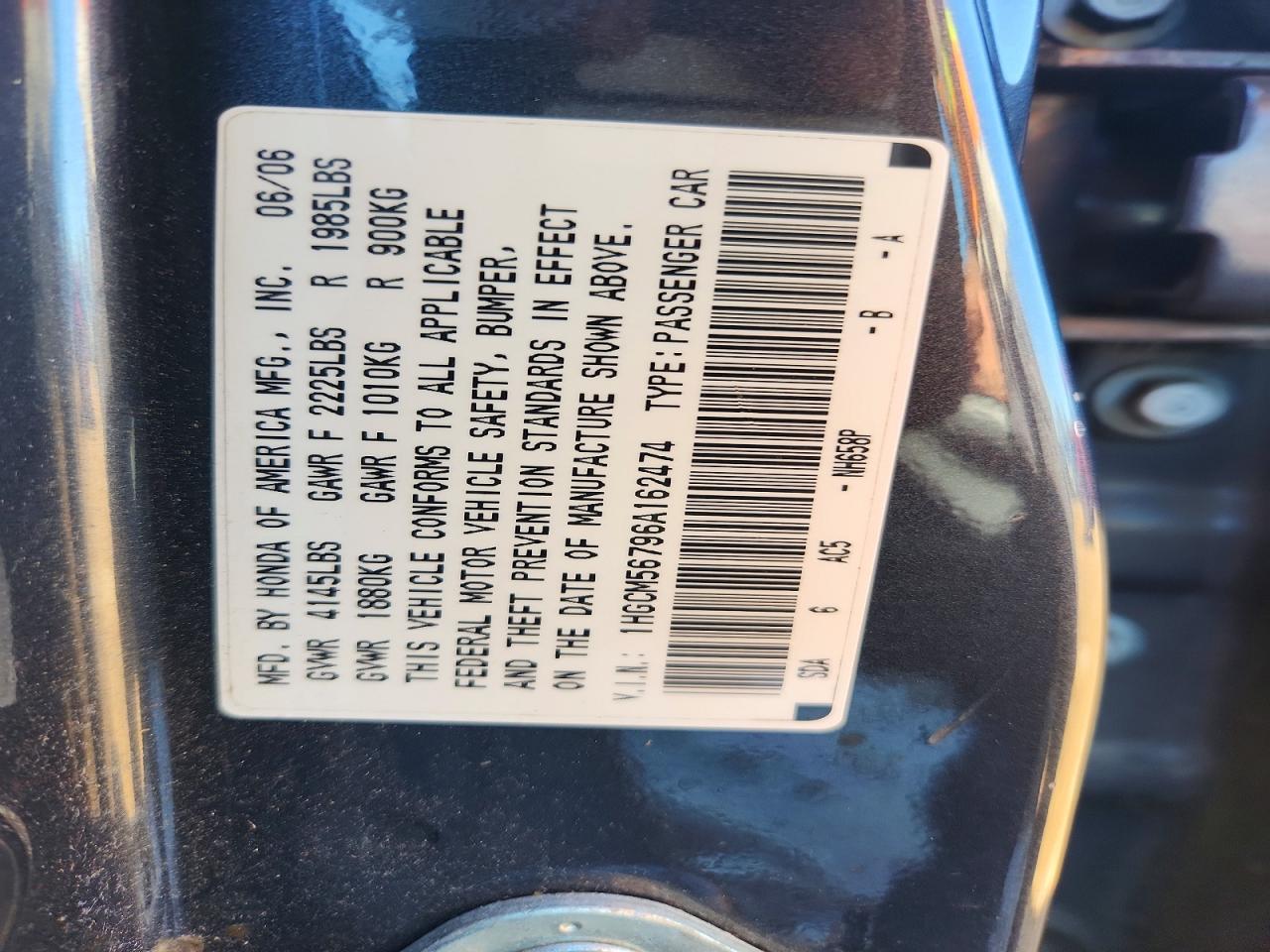 2006 HONDA ACCORD EX photo 34